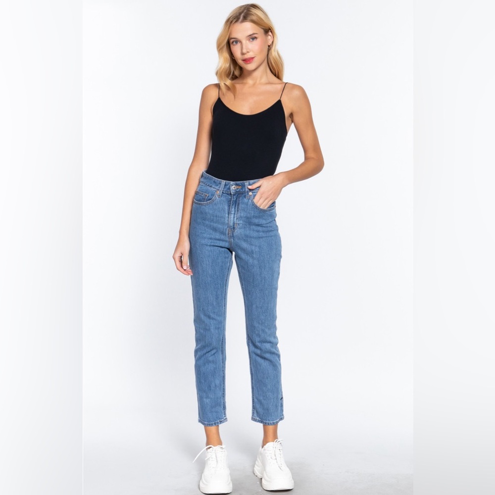 Active Basic Ribbed Round Neck Cami Bodysuit - image 5